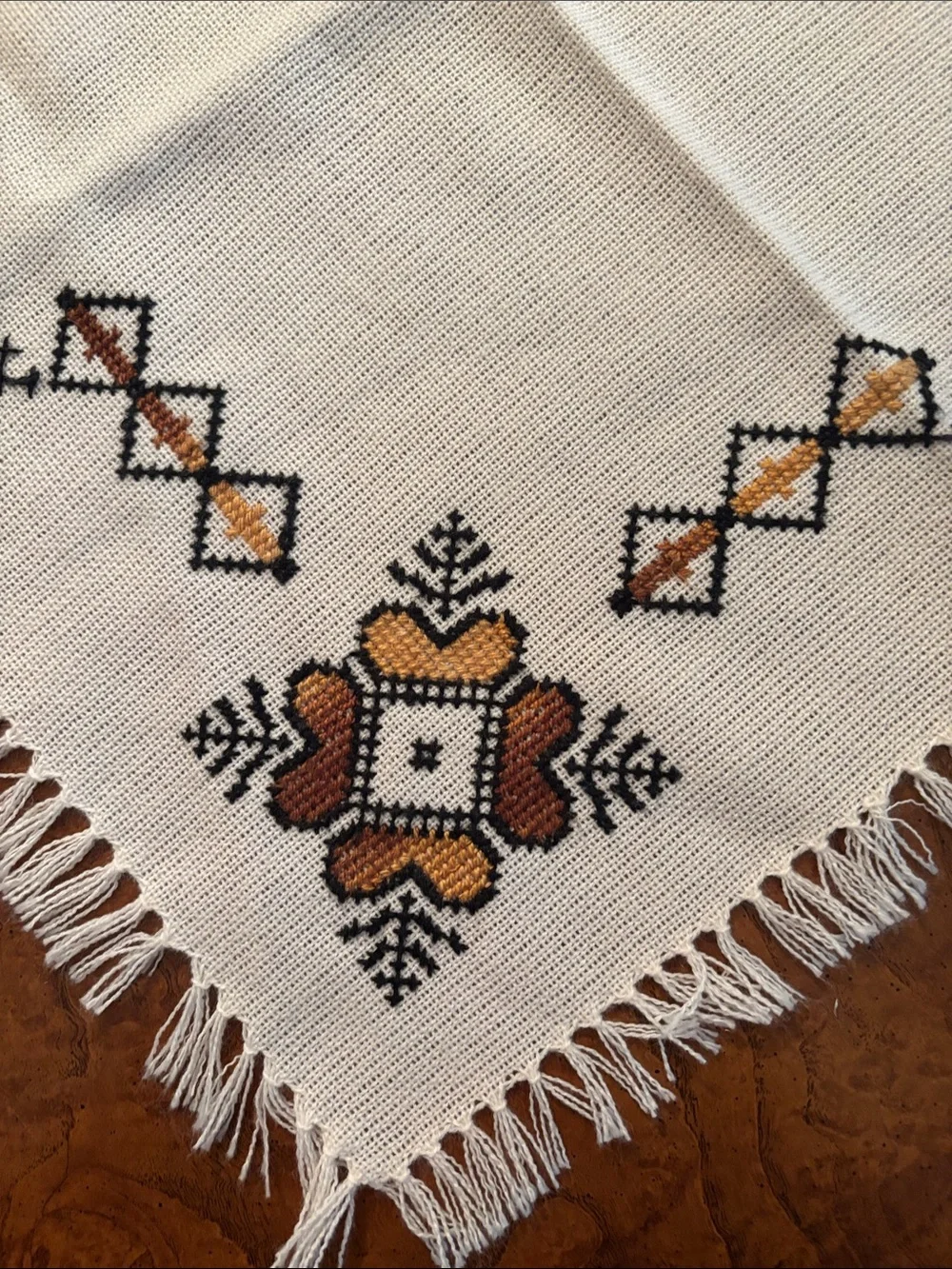 Hand stitched Decorative Napkin with fringes